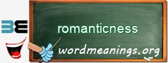 WordMeaning blackboard for romanticness
